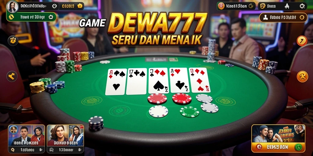 Screenshot gameplay DEWA777 yang menampilkan aksi poker seru.