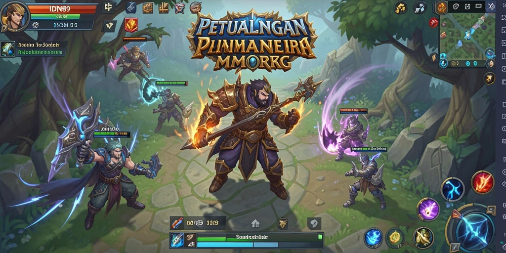 Screenshot IDN89 menampilkan pertempuran seru dalam dunia MMORPG yang epik.