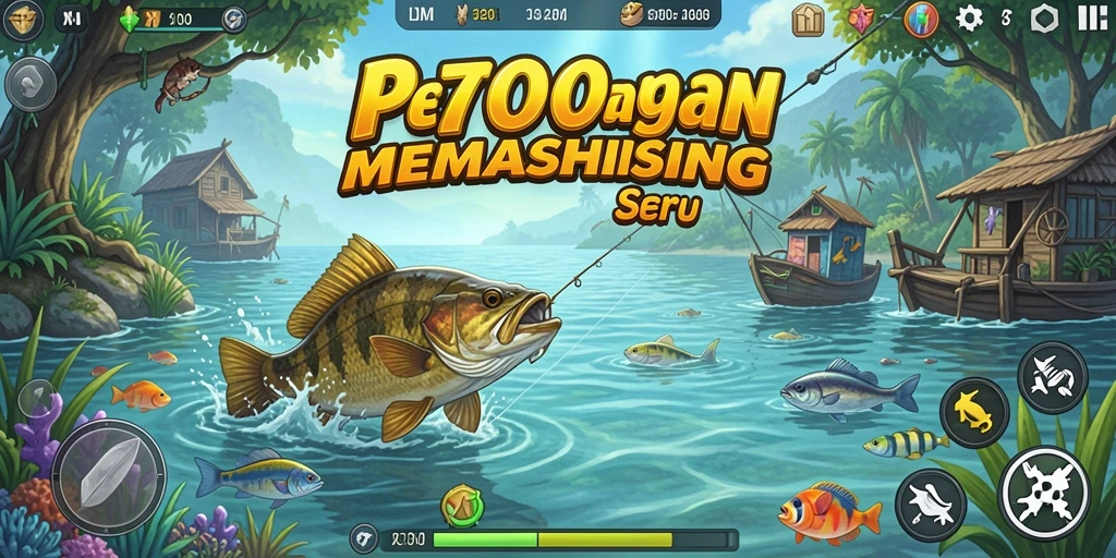 Gameplay seru J200M menampilkan aksi memancing yang mendebarkan.