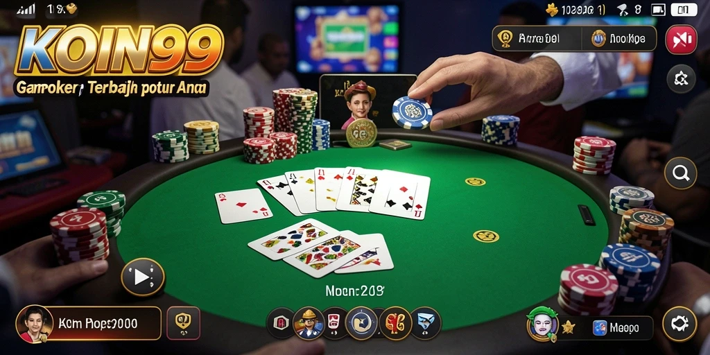 Tampilan gameplay KOIN99 yang menarik dan penuh aksi poker.