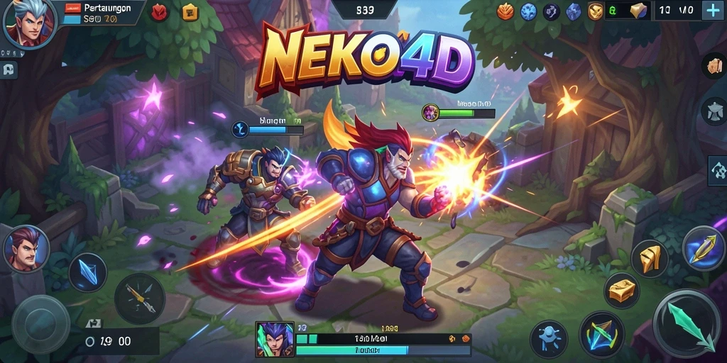 Tampilan gameplay seru di arena MOBA NEKO4D.