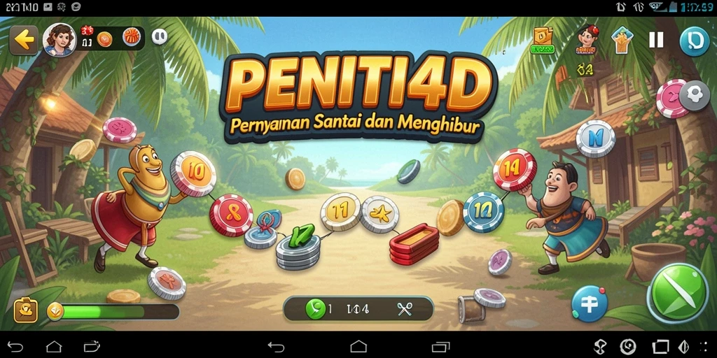 Tampilan gameplay PENITI4D yang ceria dan menghibur.