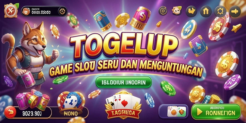 Screenshot dari gameplay seru TOGELUP menampilkan gulungan dan fitur bonus.