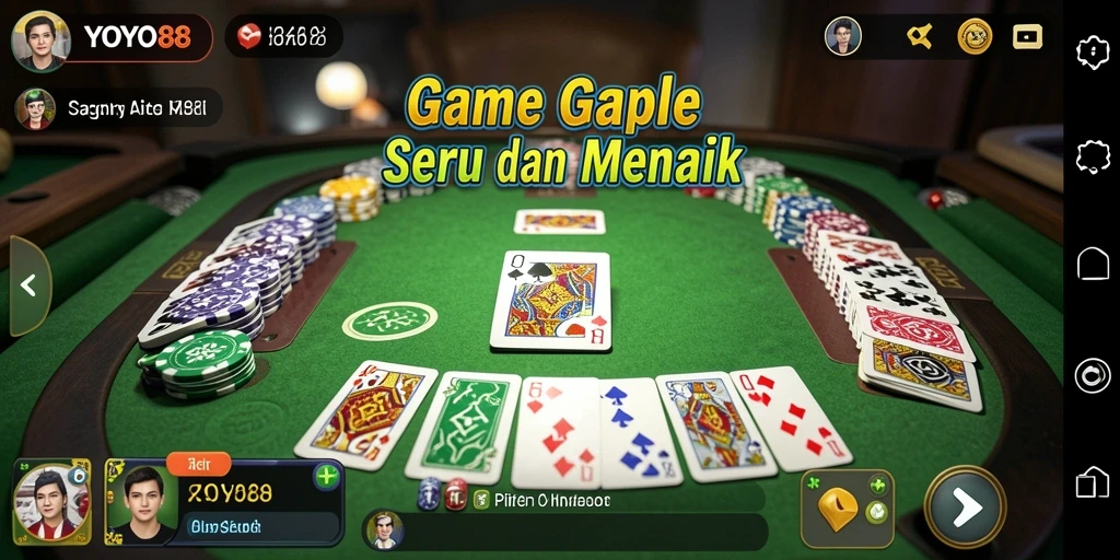 Tampilan utama gameplay Gaple yang seru dan mengasyikkan.